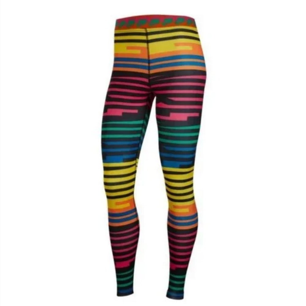 Nike Tight Fitting "Watermelon" Leggings - Multi Color Striped - Size Small